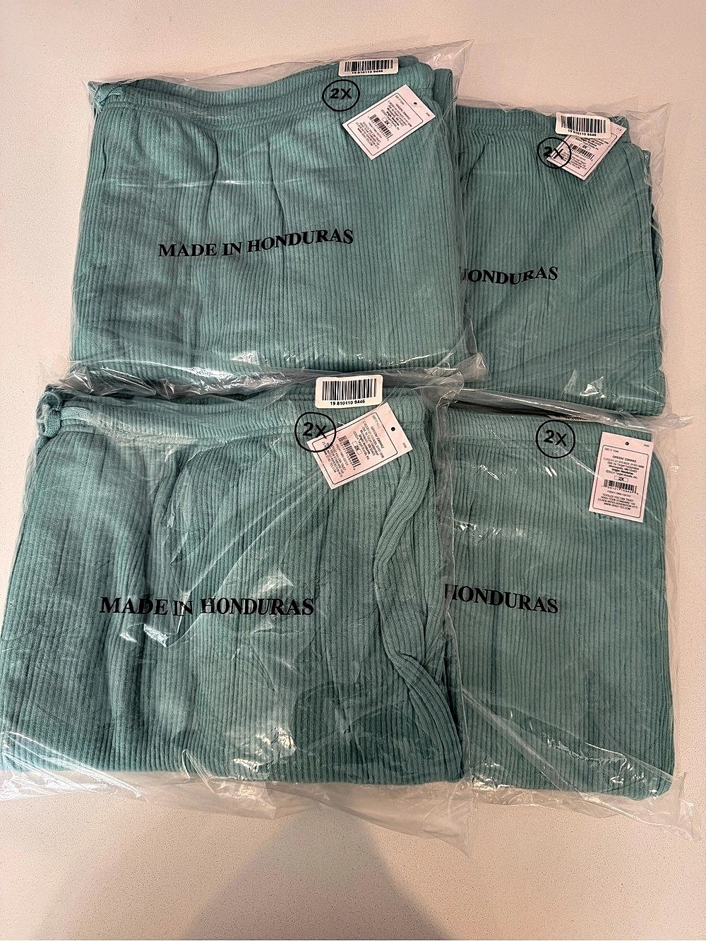 4 count - Auden Ribbed Wide Leg Pants Seafoam Green Size 2X NWT